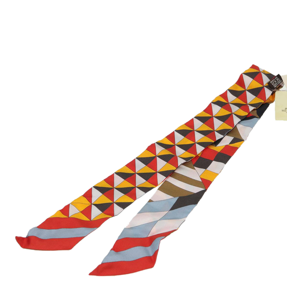 HERMES Twilly Scarf Silk Multicolor Auth am6557 - Picture 3 of 9